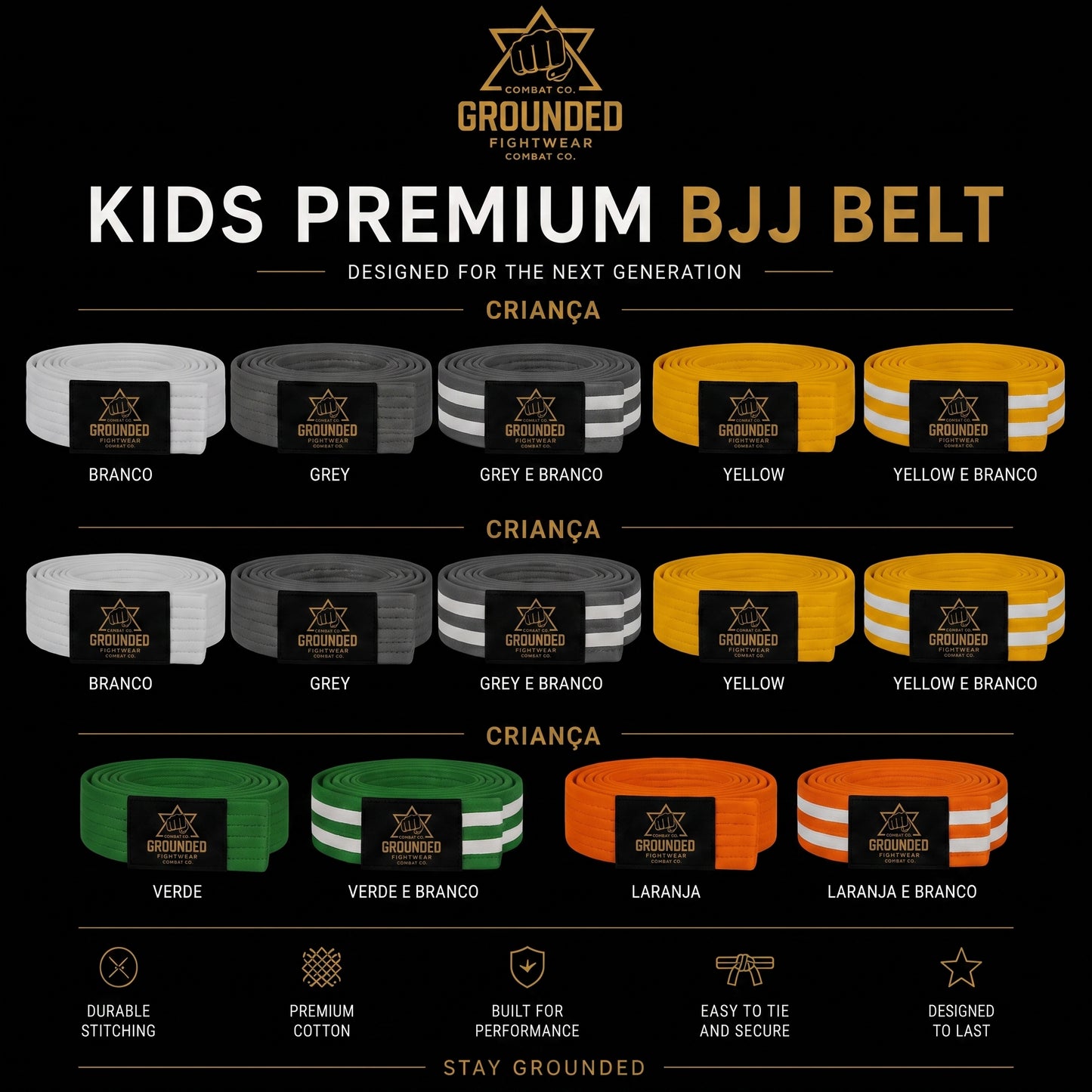 Kids Premium BJJ Belt