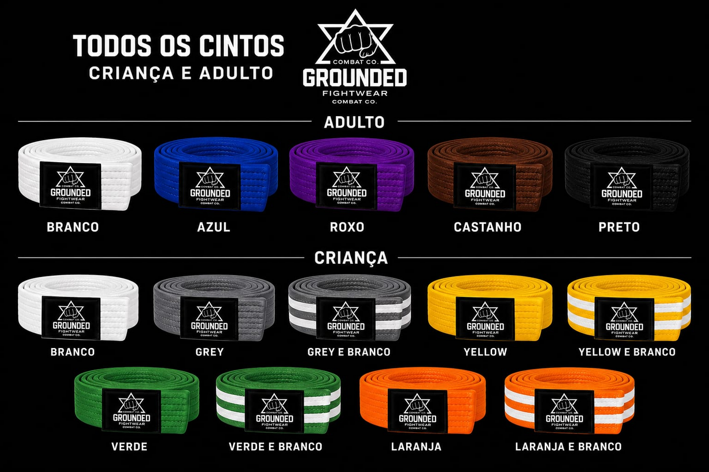 Grounded Kids Premium BJJ Belt