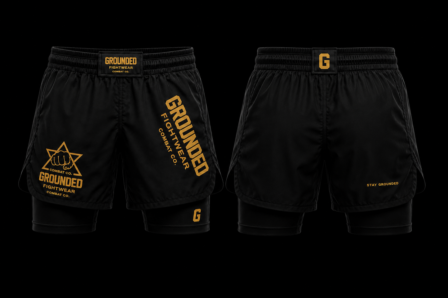 GROUNDED Zero FLOW  2-in-1  Shorts – Black Edition