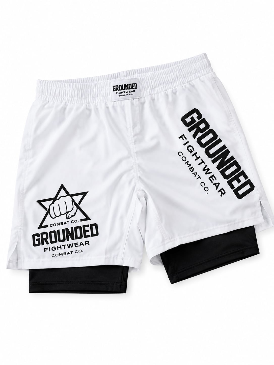 Grounded 2-in-1 Performance Shorts – White Edition